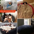 Big Huge Giant Bean Bag Chair For Adults   no Filler  Bean Bag 6ft Gray 1