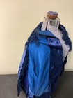 Over 100 Yrs Old  Antique Victorian Blue Silk   Velvet Shoulder Cape