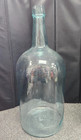 Set Of 2 Vintage Glass Demijohn Aqua Bottles 15 h X 6 d - 13 h X 4-1 2 d