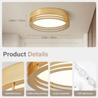 Flush Mount Ceiling Light  Modern Dimmable Led Light Fixture  11 81in Gold