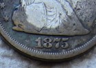 1875-s 20 Cent Piece Rare Key Date Twenty Cent Piece Fine Detail Cleaned Damaged