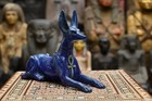 Lapis Lazuli Anubis Statue Ancient Egyptian Antiques God Sculpture Figurine