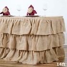 14 Feet X 29  Natural Burlap Ruffled Table Skirt Event Reception Wedding Party