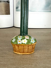 Vintage Mini Flower Basket Candle Holder     Ceramic Candle Holder - Cottage Decor