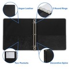 Hardback 3 Ring Leather Black Binder Professional Binder Organizer Planner Binde
