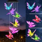Solar Wind Chimes Lights Led Color Changing Hanging Butterfly Garden Decor Lamp