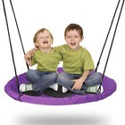 40  Flying Saucer Tree Swing Set For Kids With Adjustable Hanging Ropes Purple