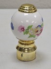 Vintage Porcelain   Brass Antique Floral Bed Post Finials - Antique Knob