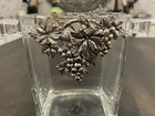 Arthur Court Grape Vines Square Glass Ice Bucket Tub Barware  Made In France B96