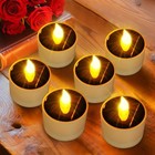  6pcs Solar Tea Lights Outdoor Waterproof  Flameless Flicker Led Solar 6 Pack