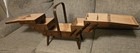 Vintage Wooden Fold Out Sewing Box W Legs 3 Tier Accordion Mid Century Modern 