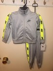Nike Boys 2-piece Tracksuit Full Zip Jacket   Pants Gray yellow- Size 6