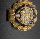 10k Gold Vfw Auxillary Enamel Badge Pin Vintage