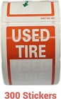 Tire Label - Used Tire 1 Roll Of 300 Stickers 6  X 2 5   150mm X 63 5mm 