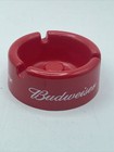 Vintage Budweiser Red With White Print Ornamin Plastic Ashtray 3 75    3 Slots
