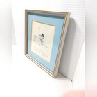 Original Art Kee Vintage Framed Pen Ink Drawing Bride Groom Children Kindness