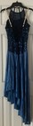 Adult Large Blue Asymmetrical Sequined On Top Lyrical Contemporary Dance Costume
