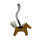 Hermes Rodeo Sesame  Craie    Black Milo Leather Horse Bag Charm