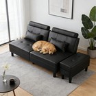 Futon Sofa Bed Couch Bed Sleeper Sofa Folding Convertible Small Sofa W ottoman