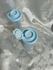 Tupperware Large Hourglass Salt And Pepper Shaker Set In Ice Blue Brand New Set