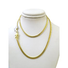 10k Solid Gold 3mm Miami Cuban Link Chain Necklace 18-24 Inches Men Women