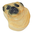 Carol Halmy Painted Bisque Porcelain Pug Dog Trinket Box Hand-signed Vintage