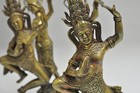 Antique Asian Indian Art Brass  Dancing Metal Figurines- 8 5  -8 inches Tall-vgc