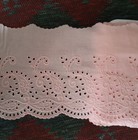 3y 8 5   Wide Vintage Eyelet Cotton Lace With Embroidered Flower Baby Pink B0302