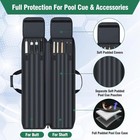 4x5 Pool Cue Case  Billiard Stick Carrying Case Holds 4 Butts And 5 Shafts  Soft