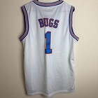 Tune Squad Space Jam Bugs Bunny  1 White Mesh Basketball Jersey Tank L