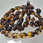 Natural Baltic Amber Islamic Prayer 33 Beads Misbaha Tasbih Rosary 87g Formed