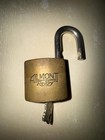 Vintage Almont Re-key Brass Padlock With 1 Key   Vtg Master Lock  1   Yale Blue