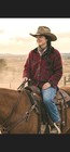 Vtg 90 s David Paul New York Western Cowboy Red Fleece Collared Jacket  Xl