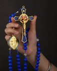 Rosary Necklace Orthodox Crucifix Cross Pendant St benedict Medal Prayer Beads