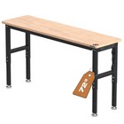 Workpro 72  48   60  Adjustable Workbench Heavy-duty Workstation Rubber Wood Top