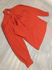 Casual Corner Women Red Long Sleeve Dress Blouse 100  Polyester Size 13