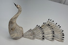 Vtg Antique Filigree 925 Silver Peacock Figurine table Decor 3oz 6 5 x4 5 