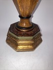 Vintage Antique Style Solid Wood 13   pillar Candle Holder Pedestal Floral Octogon