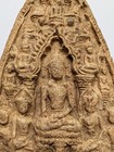 13th Century Terracotta Phra Phim Votive Tablet Depicting Eighteen Buddhas 4 5 