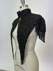 Antique Victorian Edwardian Mourning Heavily Jet Beaded Mantle Cape As Is