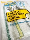 Vintage Excello Kitchen Pal 2 Waffle Weave Dish Cloths 100  Cotton Green Yellow