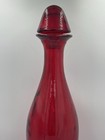 19  Decorative Pier 1 Tall Ruby Red Art Glass Bottle