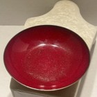Vintage 1960 Jade Snow Wong Blood Red Gold Speckled Enamel Copper Bowl 4  Signed