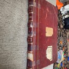 Antique 1906 Leather Ledger Scrapbook Wwi Era News Clippings Maps Ephemera