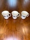 Corning Usa Coffee Cup Set Of 3 Vintage Diner Style White Glass Ceramic Mcm