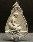 Beauty Circa 1950   Antique Art Nouveau Lady Seated Design High Relief