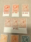 Gb King George V Mlh Lot Of 12 Misc  Definitive Stamps With Control Numbers