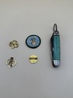 Vintage 1950s Girl Scout Pocket Knife Teal Utica Kutmaster Lot W  Pins Badge