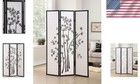 Lightweight 3-panel Black Shoji Divider - Foldable Room Screen For Modern Spaces