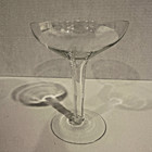 Vintage Art Deco Crystal Hollow Stem Champagne Glass Coupe Wine Set Of Two